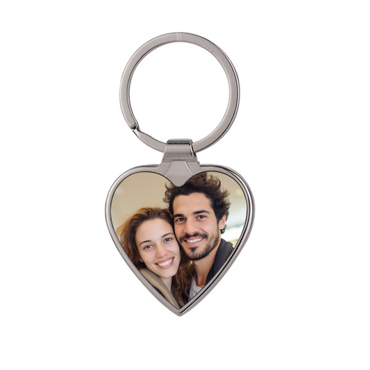 Porte-clés coeur en métal personnalisé avec photo - Sublimino