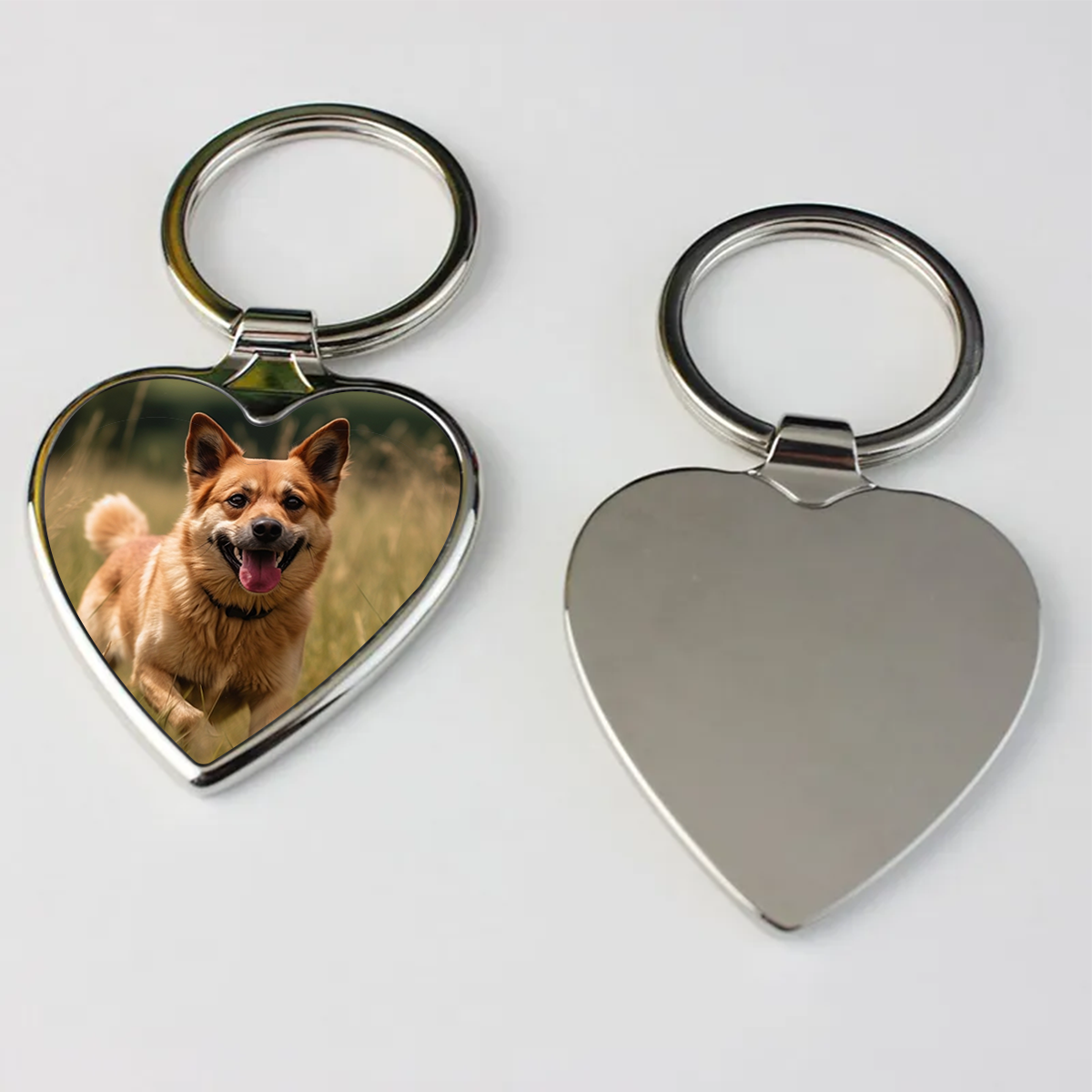 Porte-clés coeur en métal personnalisé avec photo - Sublimino