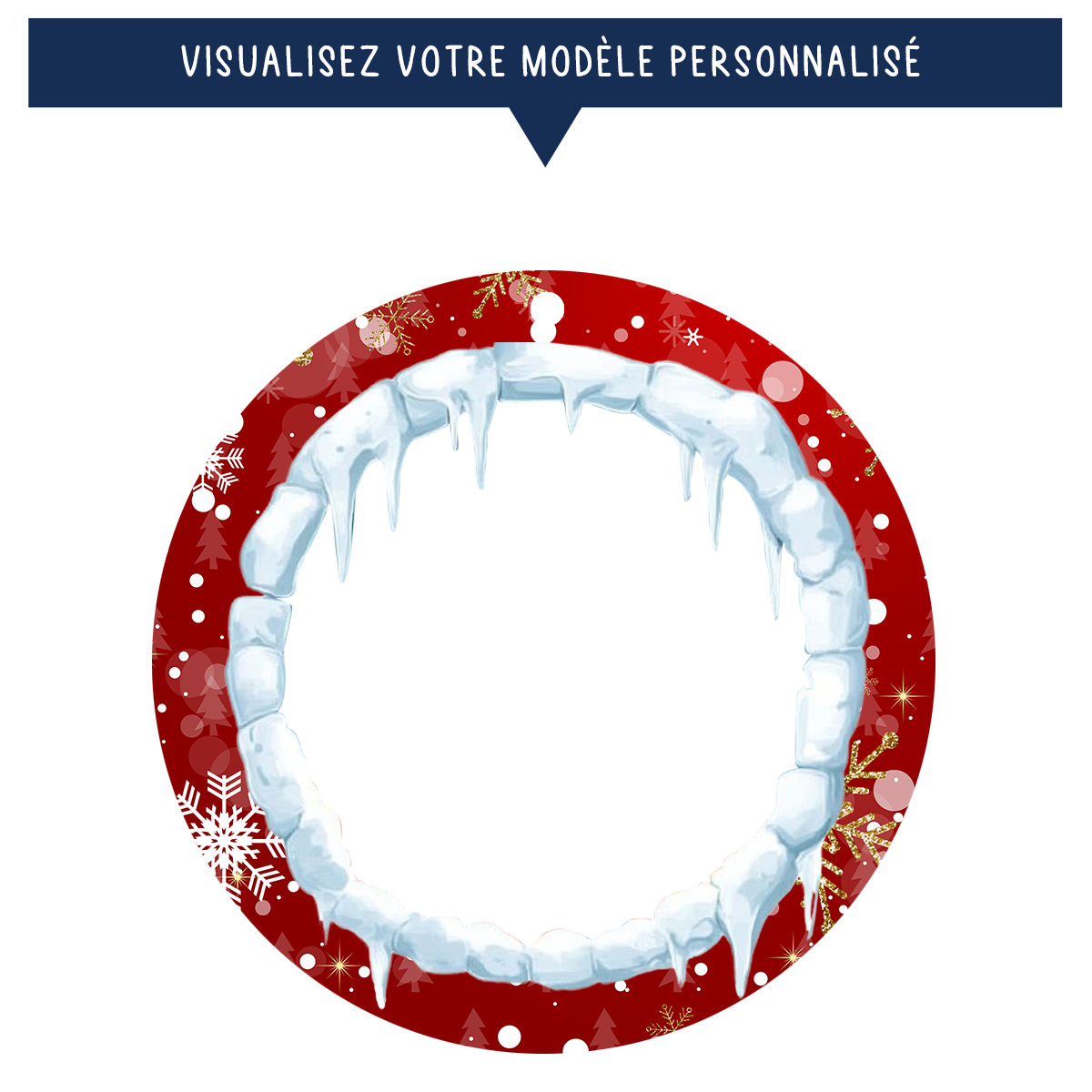 Ornement de Noël personnalisé avec photo - Rouge, bleu ou vert