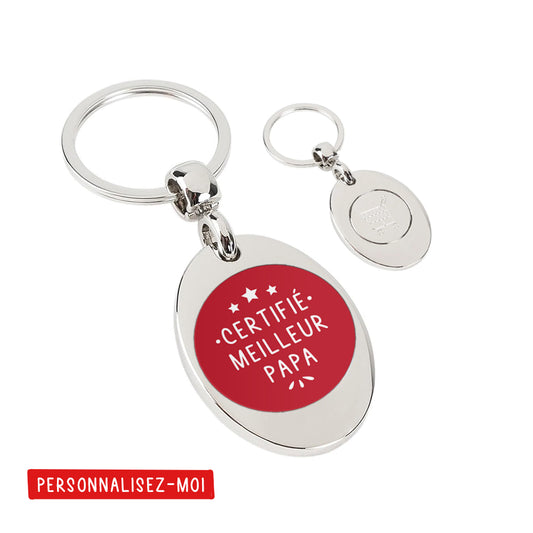 Porte-clés personnalisé avec jeton de caddie - Certifié meilleur ... - Rouge - Sublimino