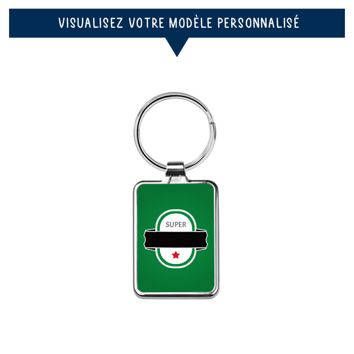 Porte-clés personnalisé en métal - Style bouteille de bière - Sublimino