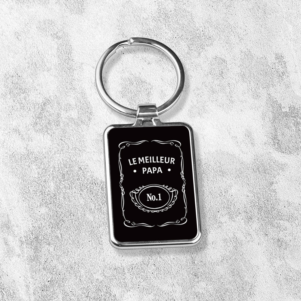 Porte-clés personnalisé en métal - Style bouteille de whisky - Sublimino