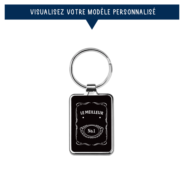 Porte-clés personnalisé en métal - Style bouteille de whisky - Sublimino