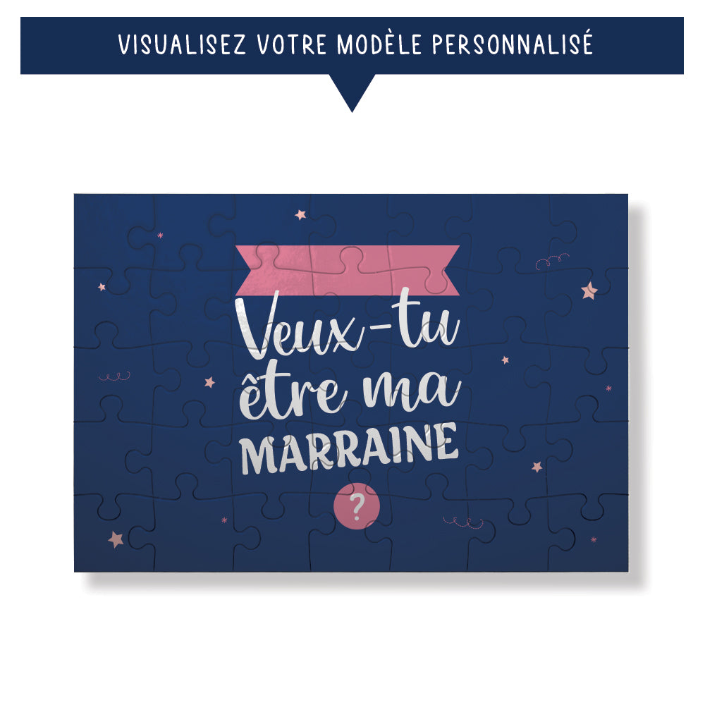 Puzzle personnalisé 35 pièces - Veux-tu être ma marraine ? - Sublimino