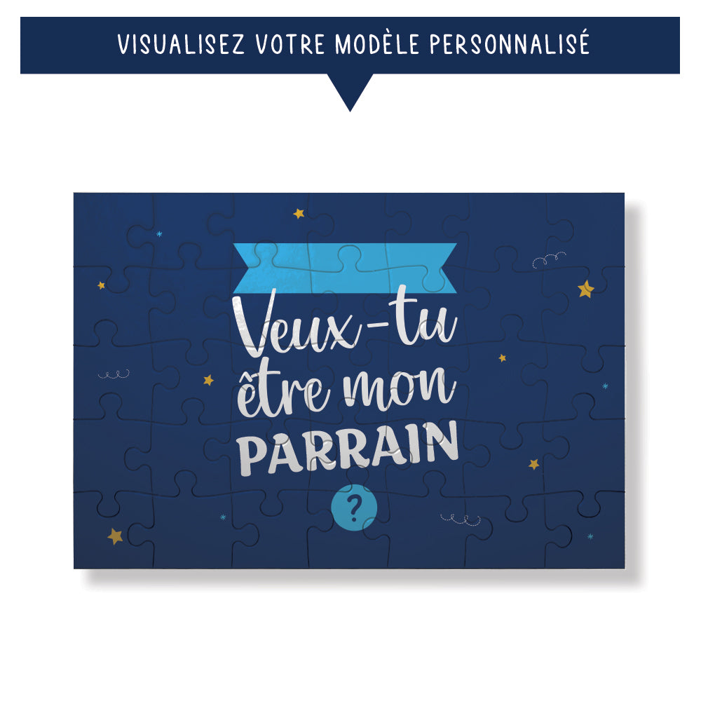Puzzle personnalisé 35 pièces - Veux-tu être mon parrain ? - Sublimino