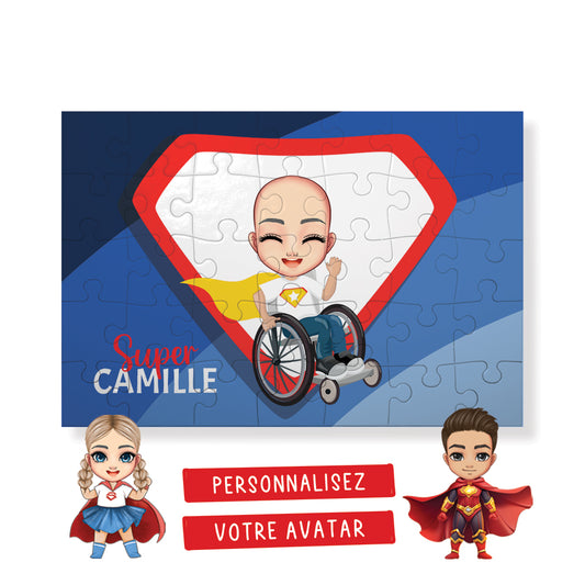 Puzzle pour enfant avec avatar personnalisé - Super Héros - 35pcs - Sublimino