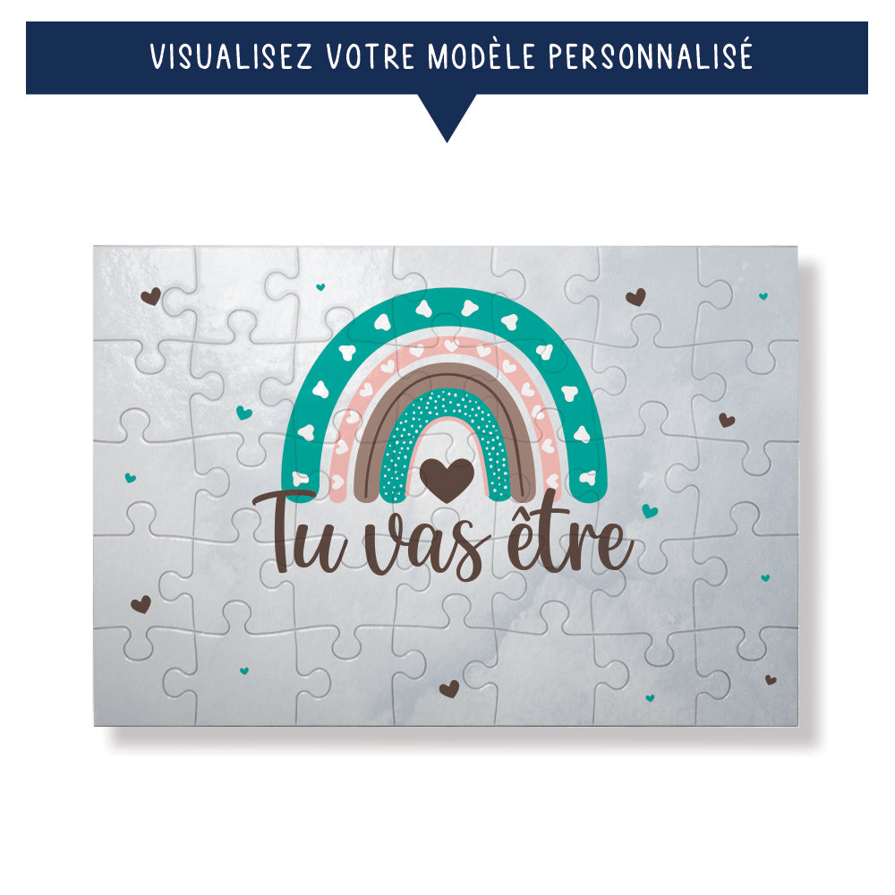 Puzzle personnalisé 35 pièces - Tu vas être ... (Annonce de grossesse) - Gris - Sublimino