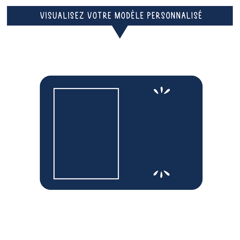Tapis de souris personnalisé 27 x 19 cm - Avec photo et message - Bleu - Sublimino