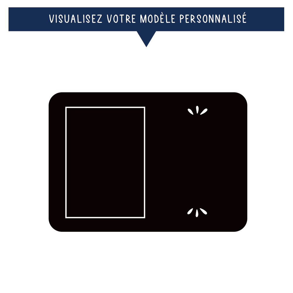 Tapis de souris personnalisé 27 x 19 cm - Avec photo et message - Noir - Sublimino