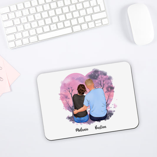 Tapis de souris personnalisé pour couple - 2 personnages - Sublimino