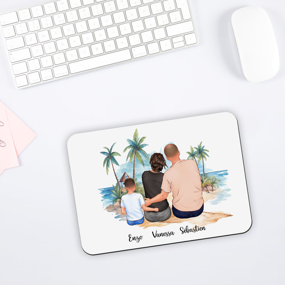Tapis de souris personnalisé pour famille avec un enfant ou bébé - Sublimino