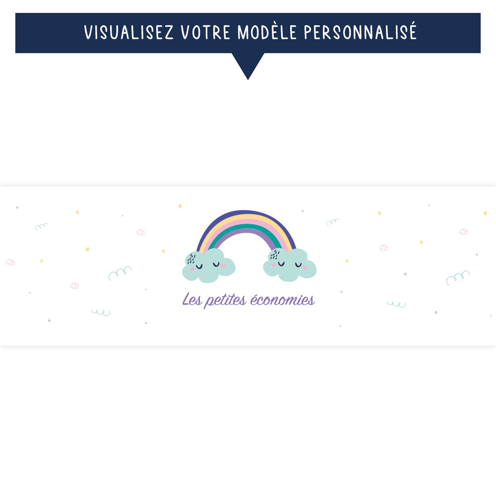 Tirelire personnalisée pour enfant - Les petites économies - Arc-en-ciel - Sublimino