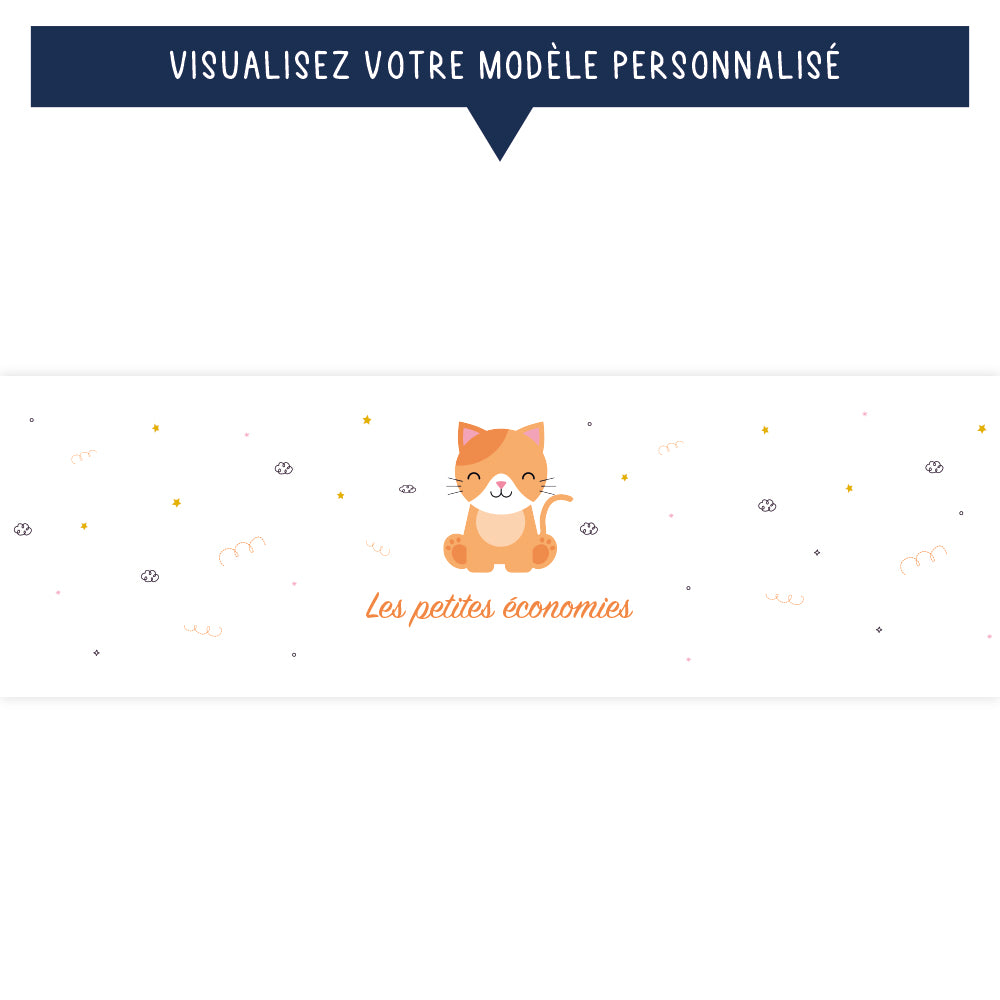 Tirelire personnalisée pour enfant - Les petites économies - Chat - Sublimino