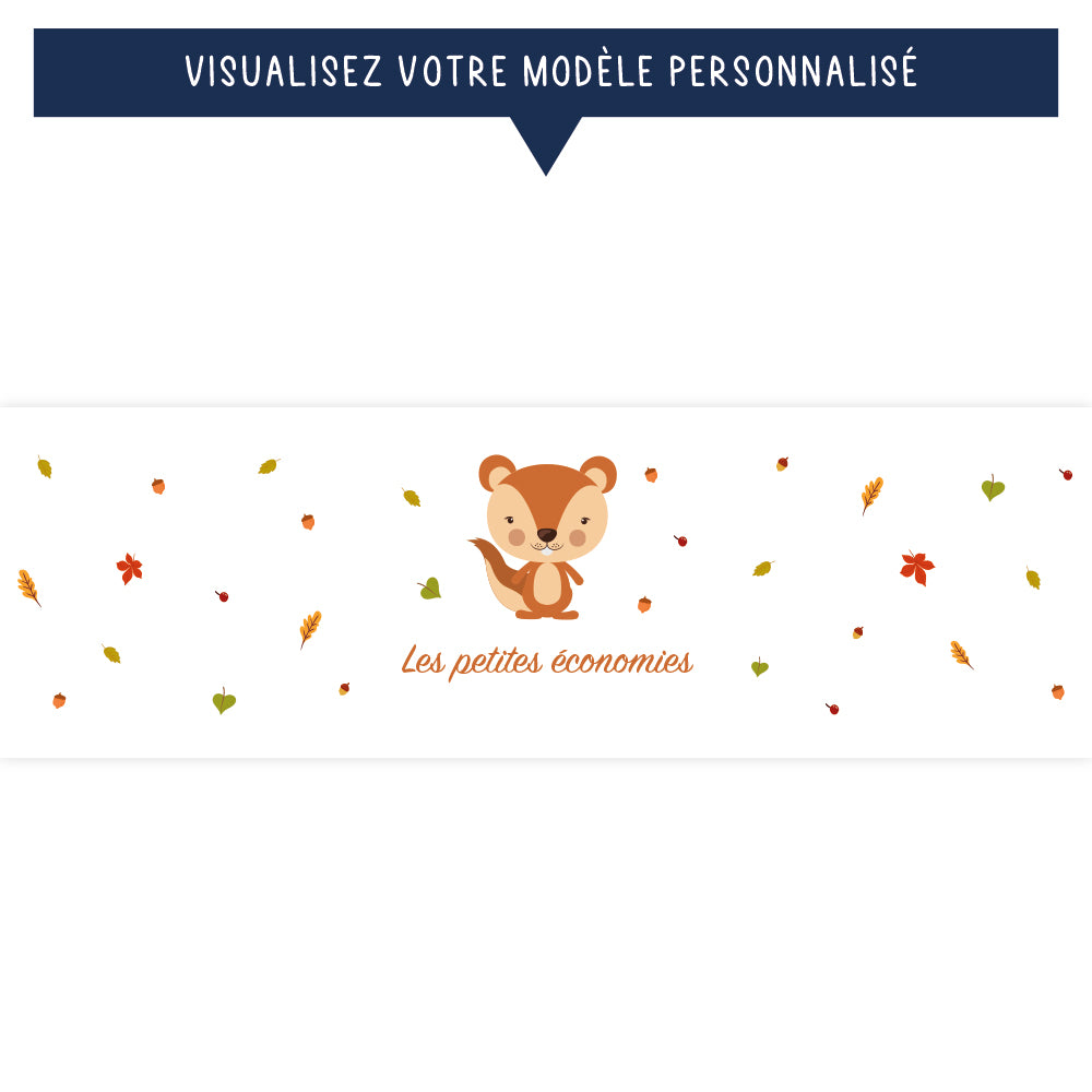 Tirelire personnalisée pour enfant - Les petites économies - L'écureuil - Sublimino