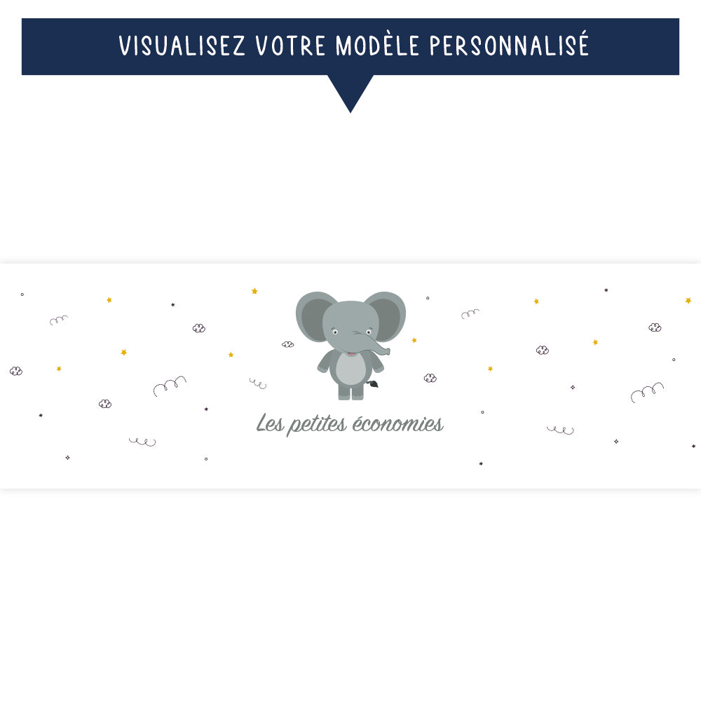 Tirelire personnalisée pour enfant - Les petites économies - Éléphant - Sublimino