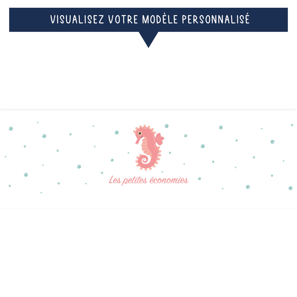 Tirelire personnalisée pour enfant - Les petites économies - Hippocampe - Sublimino