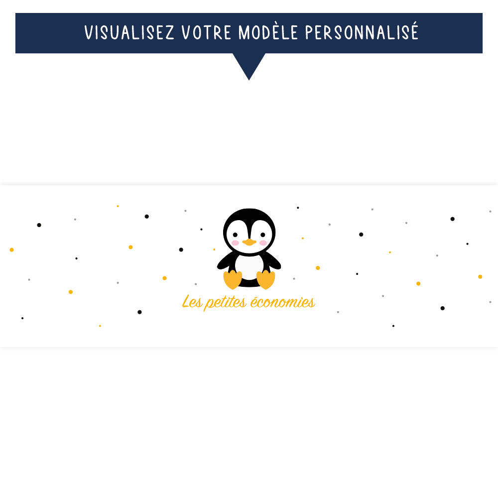 Tirelire personnalisée pour enfant - Les petites économies - Pingouin - Sublimino