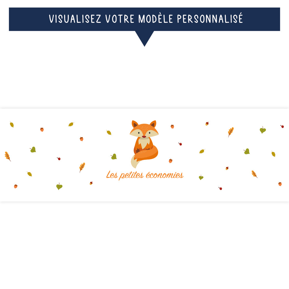 Tirelire personnalisée pour enfant - Les petites économies - Renard - Sublimino