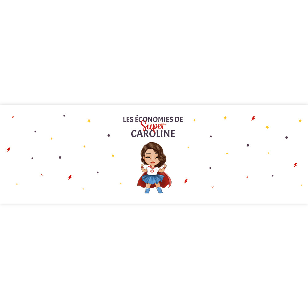Tirelire pour enfant avec avatar personnalisé - Super Héros - Sublimino