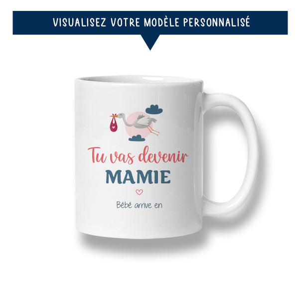 Mug personnalisé « Tu vas devenir mamie » - Sublimino