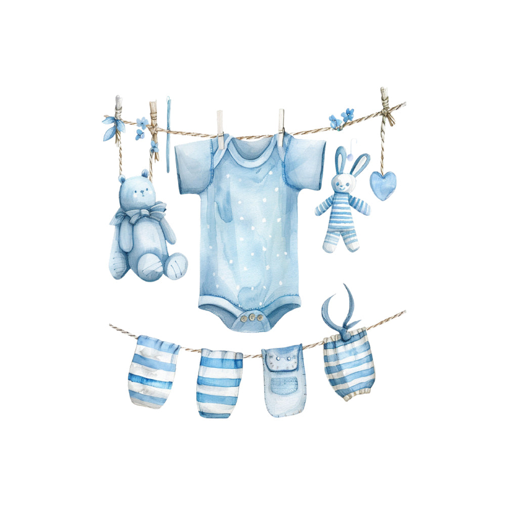 Ardoise de naissance personnalisée bleue - Vêtements de bébé - Sublimino