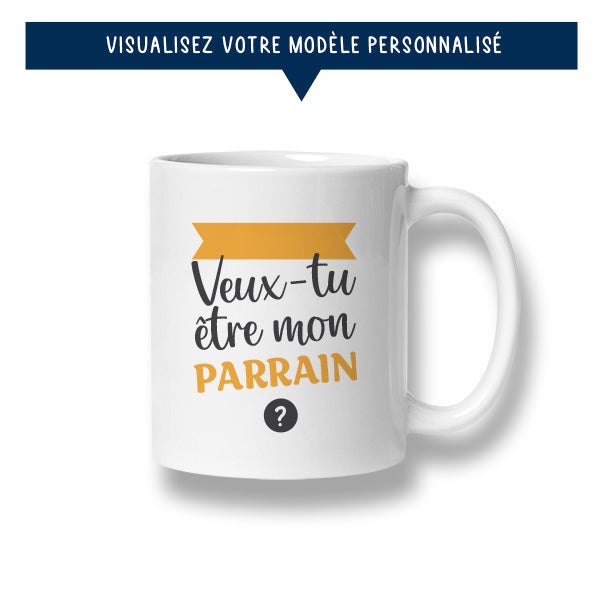 Mug personnalisé « Veux-tu être mon parrain ? » - Sublimino