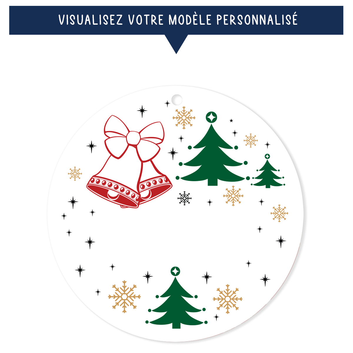 Ornement de Noël avec vos textes - Cadeau pour parrain, marraine, papa, maman, ...