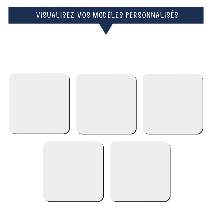 Lot de 5 magnets photo personnalisés - 6,5 x 6,5 cm - Sublimino