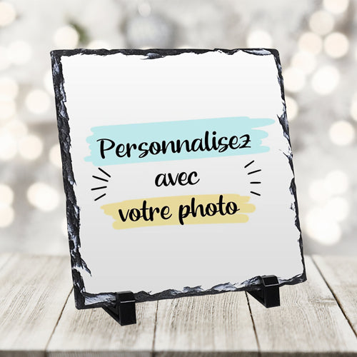 Photo sur pierre d'ardoise personnalisée - Format carré