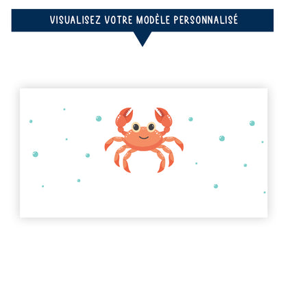 Gourde personnalisée pour enfant - Le crabe