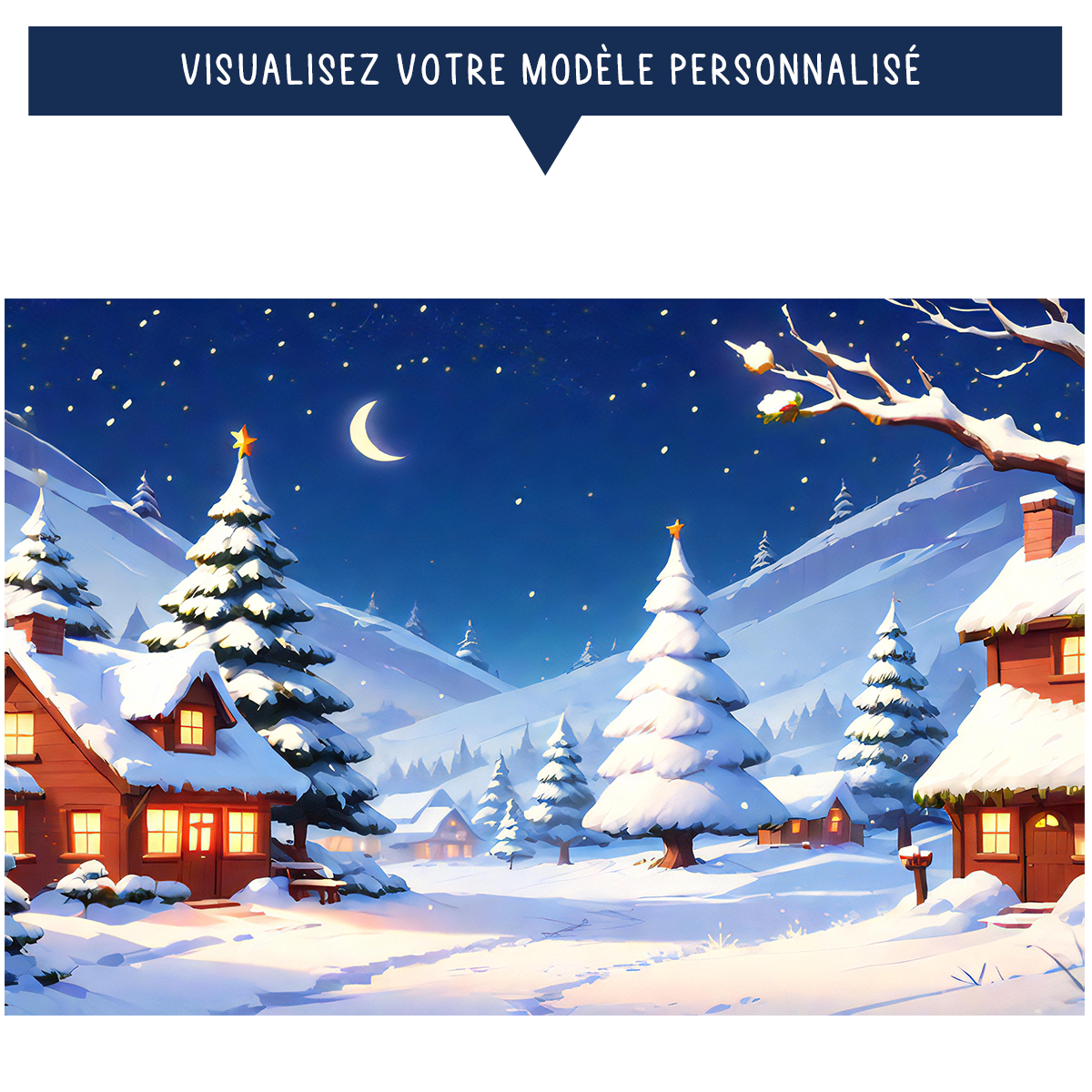 Puzzle de Noël pour enfant avec avatar personnalisé - Nuit étoilée - 35 pièces