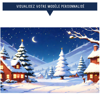 Puzzle de Noël pour enfant avec avatar personnalisé - Nuit étoilée - 35 pièces