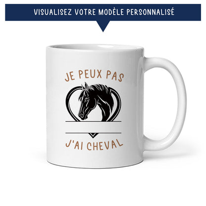 Mug personnalisé « Je peux pas j'ai cheval »