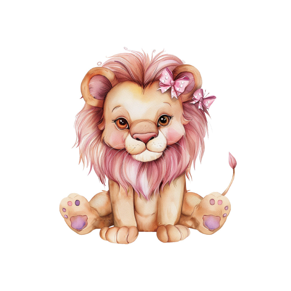 Ardoise de naissance personnalisée rose - Lion