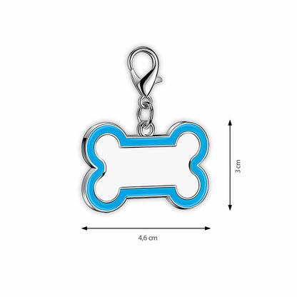 Pendentif bleu personnalisé pour chien - Forme OS