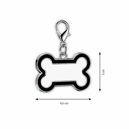 Pendentif noir personnalisé pour chien - Forme OS