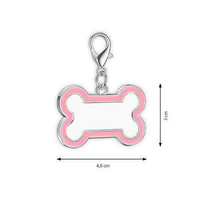 Pendentif rose personnalisé pour chien - Forme OS