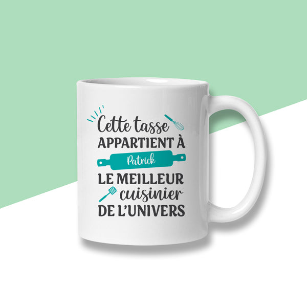 Mug personnalisé « Le meilleur cuisinier de l'univers »