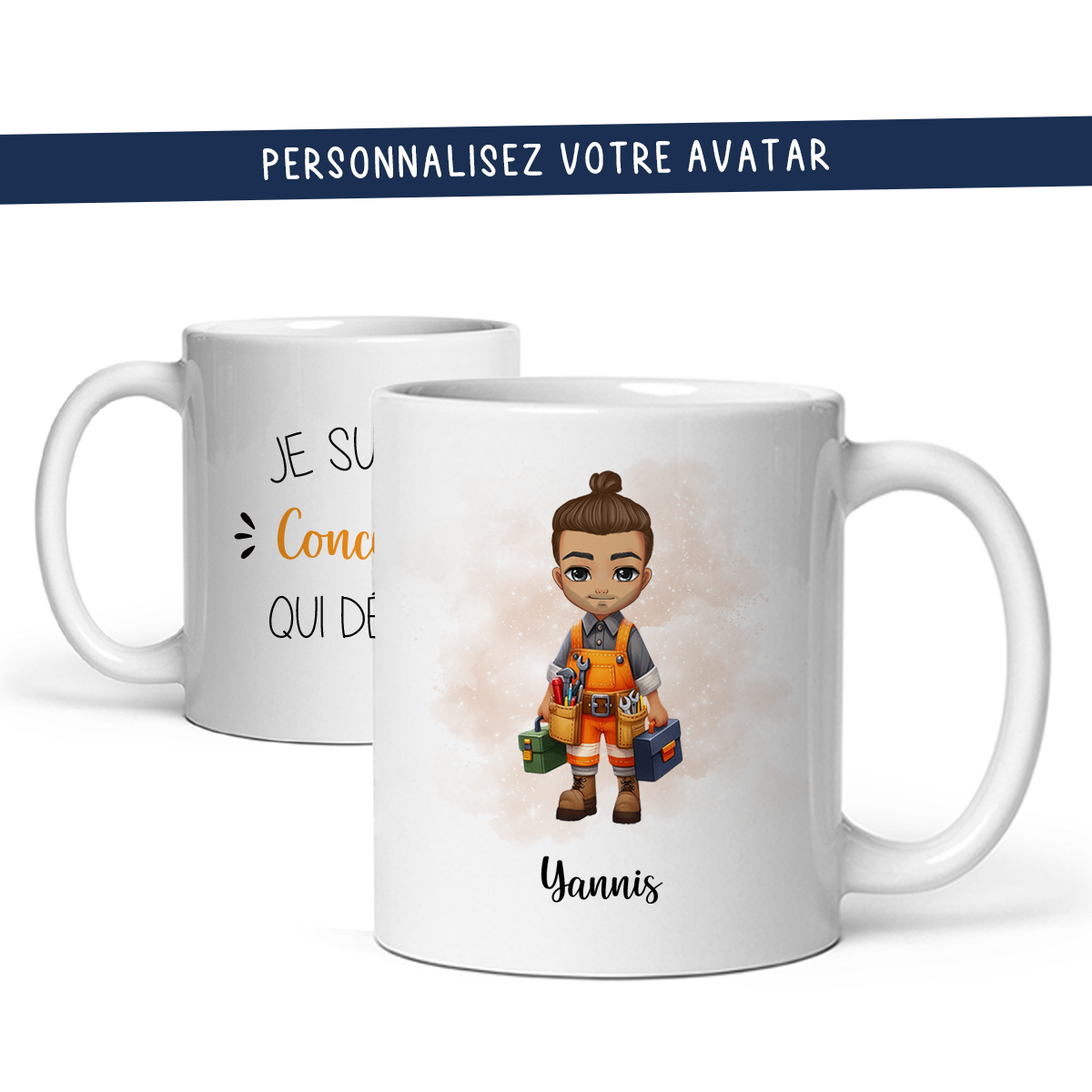 Mug personnalisé avec avatar pour bricoleur, concierge, dépanneur, ...