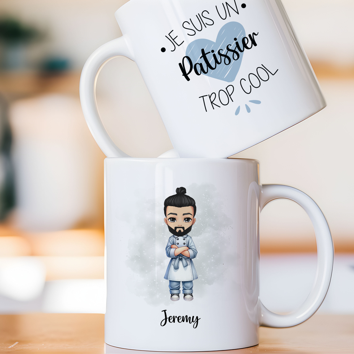 Mug personnalisé avec avatar pour pâtissier, chocolatier, boulanger, ...