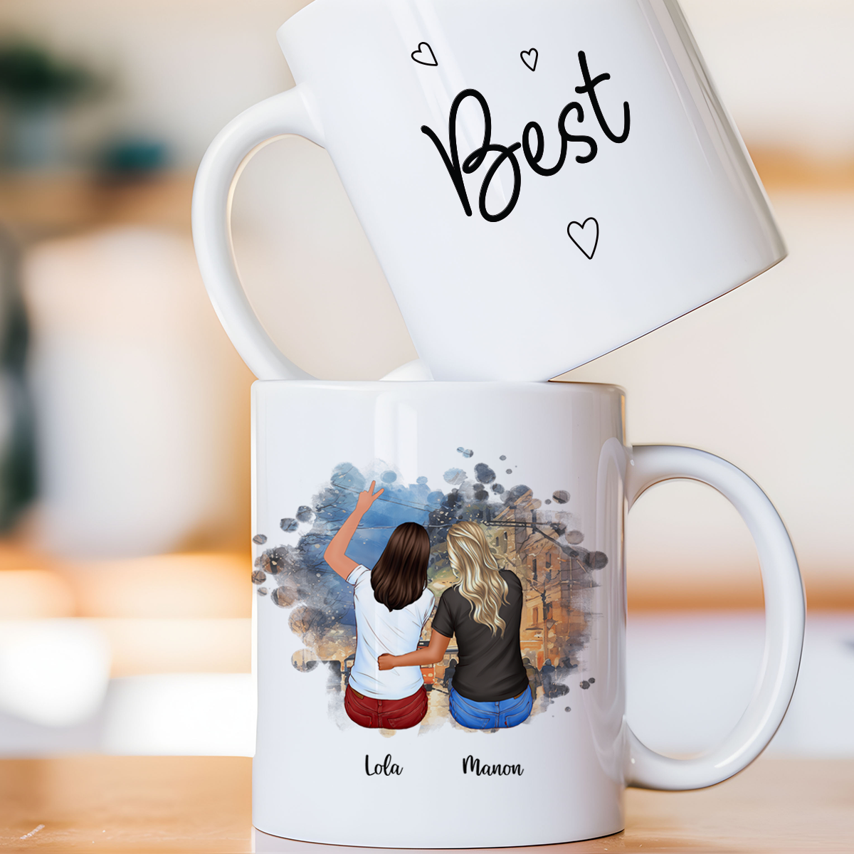 Mug personnalisé pour meilleures amies, soeurs, mère et fille, ...