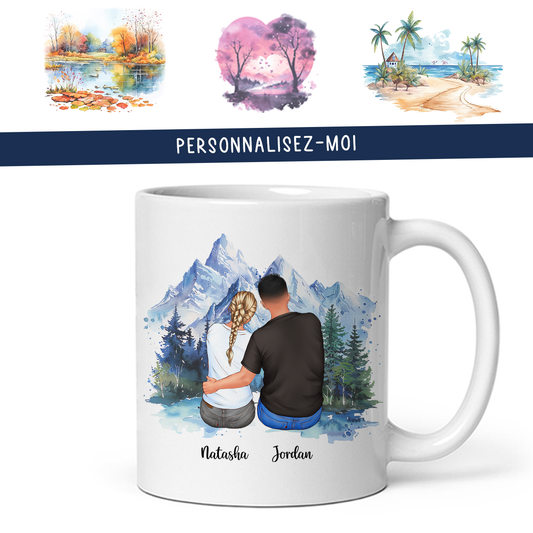 Mug personnalisé pour couple - 2 personnages