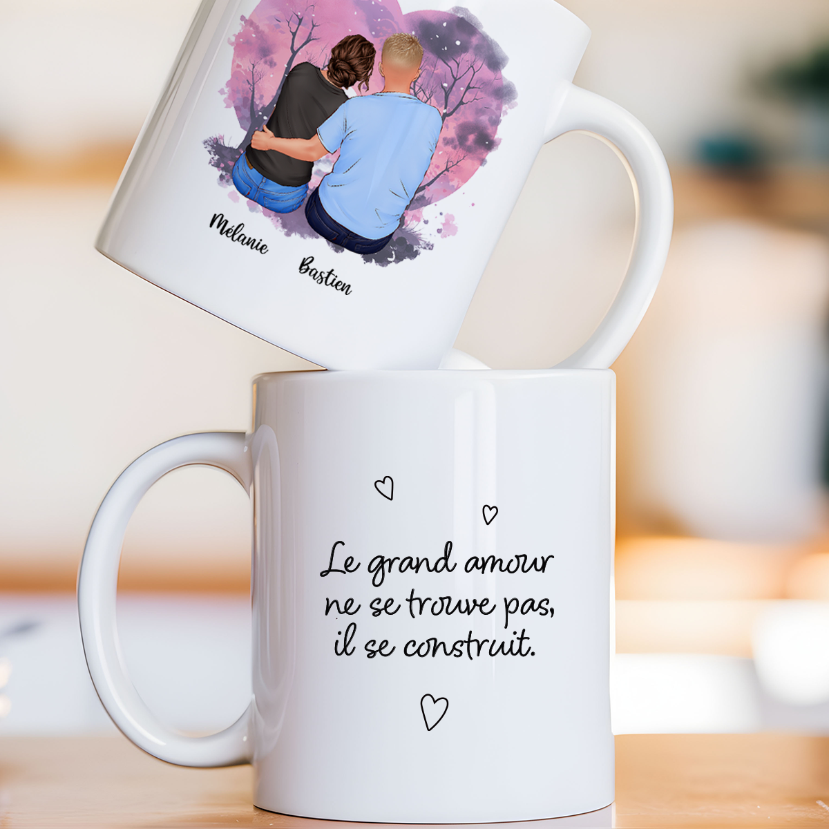 Mug personnalisé pour couple - 2 personnages