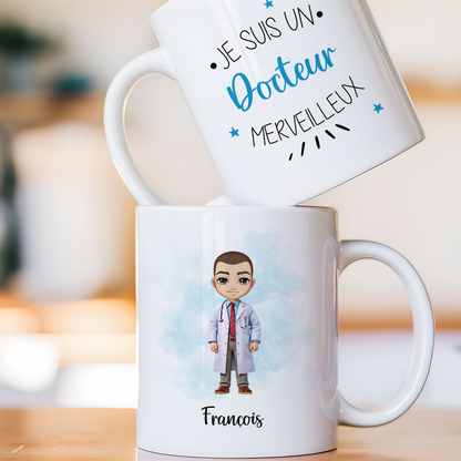 Mug personnalisé avec avatar pour docteur, médecin, chirurgien, ...