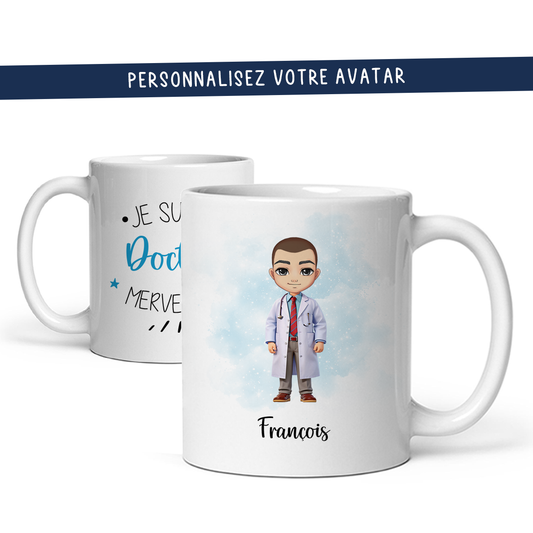 Mug personnalisé avec avatar pour docteur, médecin, chirurgien, ...