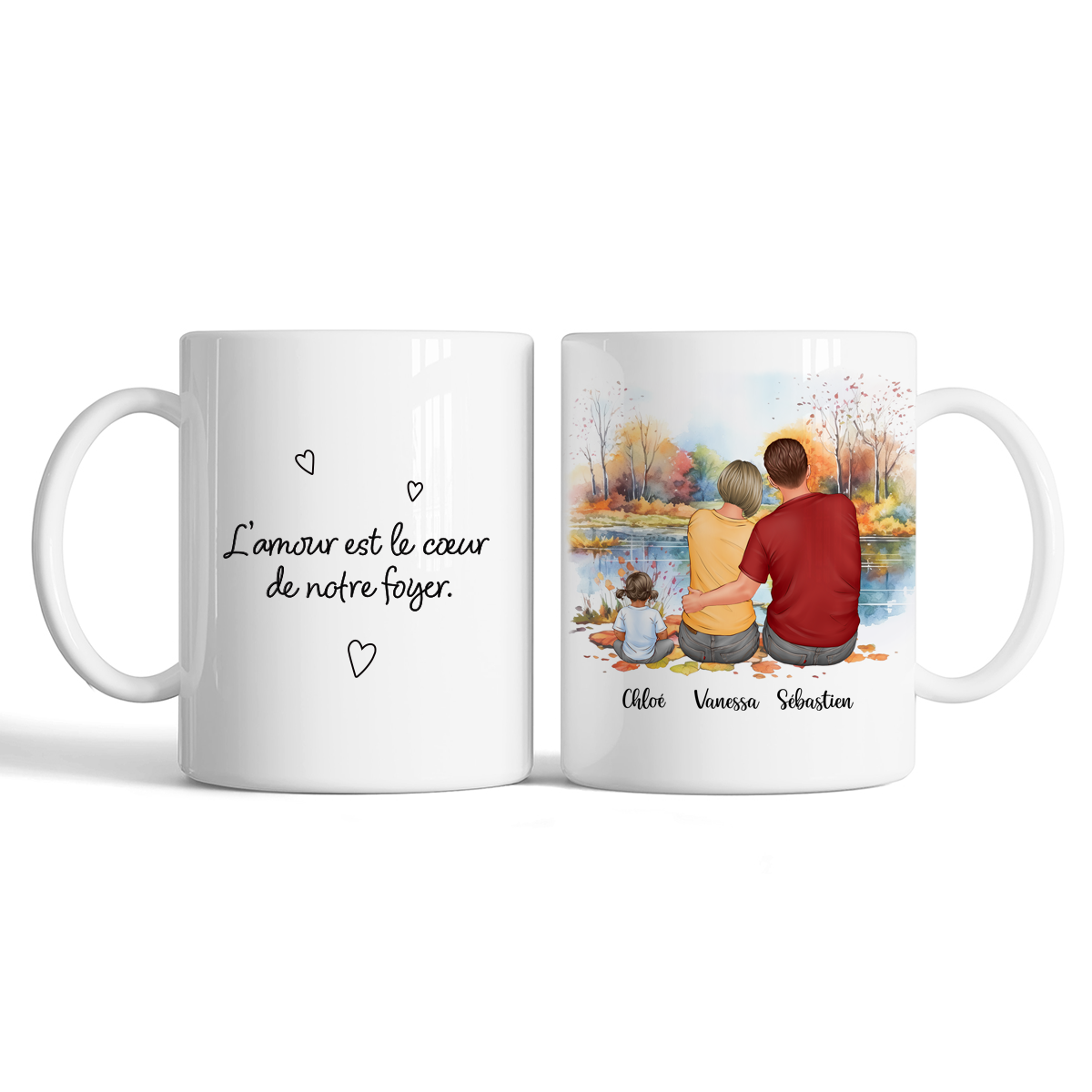 Mug personnalisé pour famille avec un enfant ou un bébé