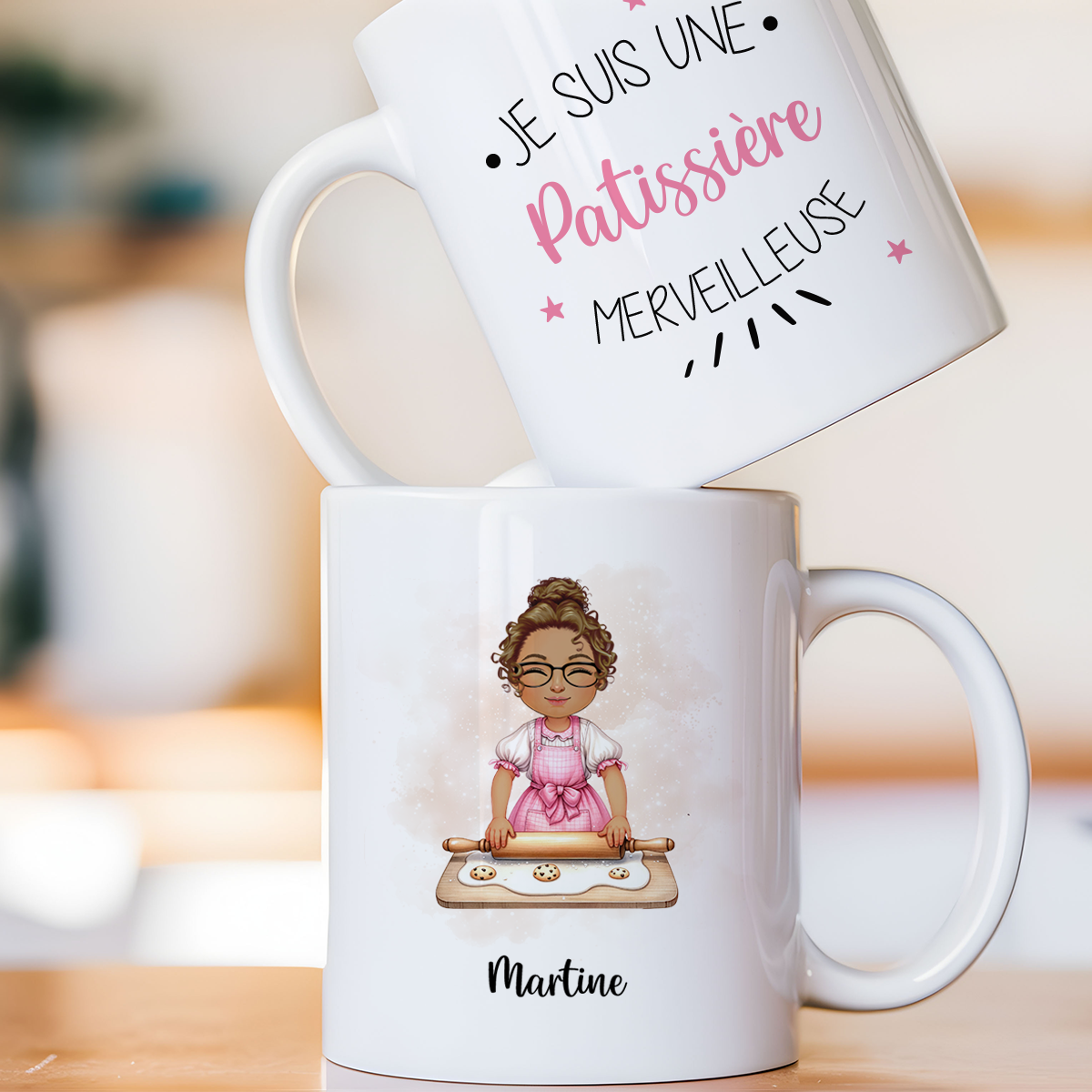 Mug personnalisé avec avatar pour pâtissière, maman gâteau, ...