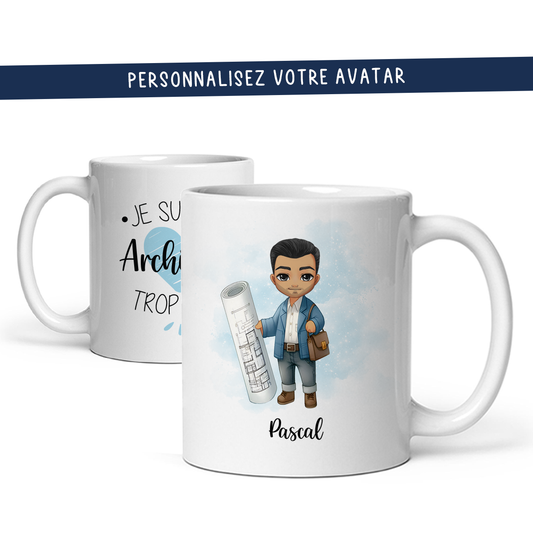 Mug personnalisé avec avatar pour architecte, décorateur, urbaniste, ...