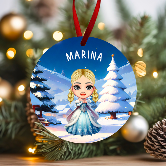 Ornement de Noël avec avatar d'enfant personnalisé - Nuit étoilée