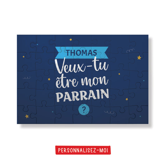 Puzzle personnalisé 35 pièces - Veux-tu être mon parrain ?